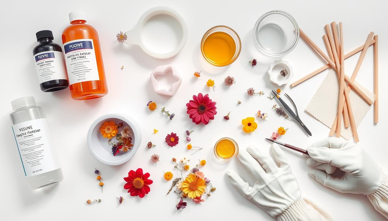 Materiały potrzebne do tworzenia biżuterii z kwiatami w żywicy