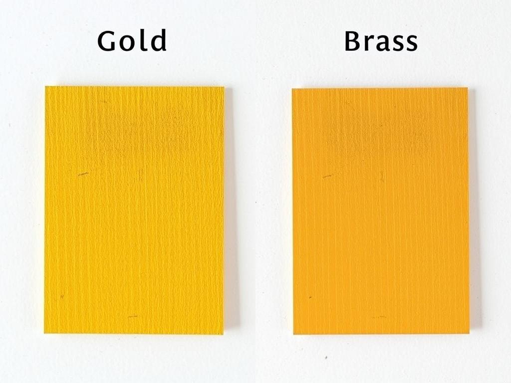 Porównanie złota i mosiądzu - widoczne różnice w kolorze i połysku między jak odróżnić złoto od mosiądzu
