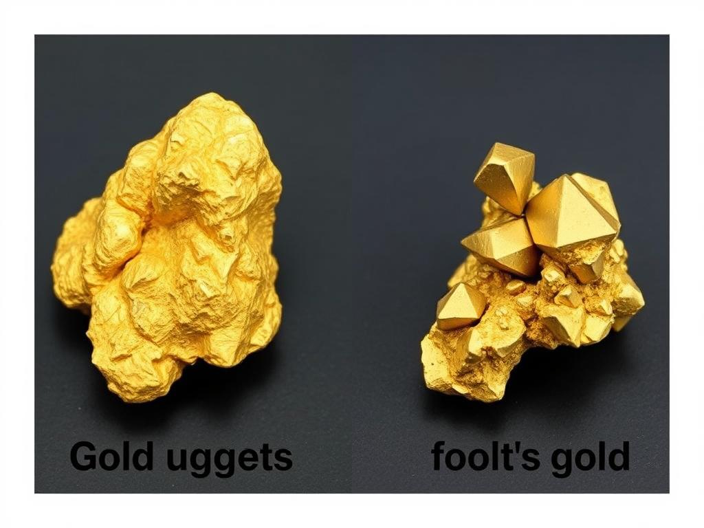 Porównanie złota i pirytu (złota głupców) - jak odróżnić piryt od złota Porównanie złota i pirytu (złota głupców) - jak odróżnić piryt od złota