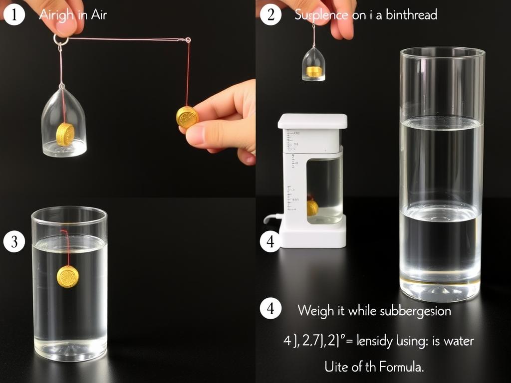 Praktyczne przeprowadzenie próby Archimedesa - jak odróżnić złoto od mosiądzu Praktyczne przeprowadzenie próby Archimedesa - jak odróżnić złoto od mosiądzu
