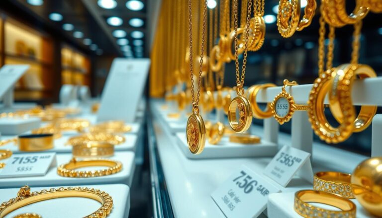 Złote wyroby jubilerskie z oznaczeniami próby złota 585 i 750