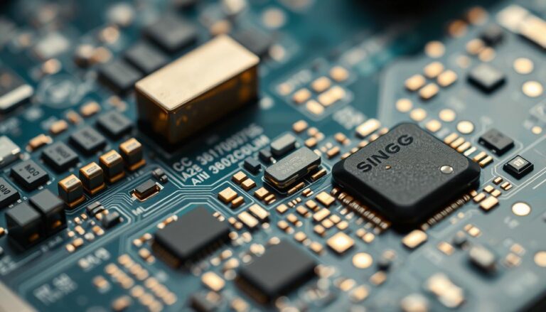 Złoto w telefonach - mikroskopijne złote elementy na płytce elektronicznej telefonu