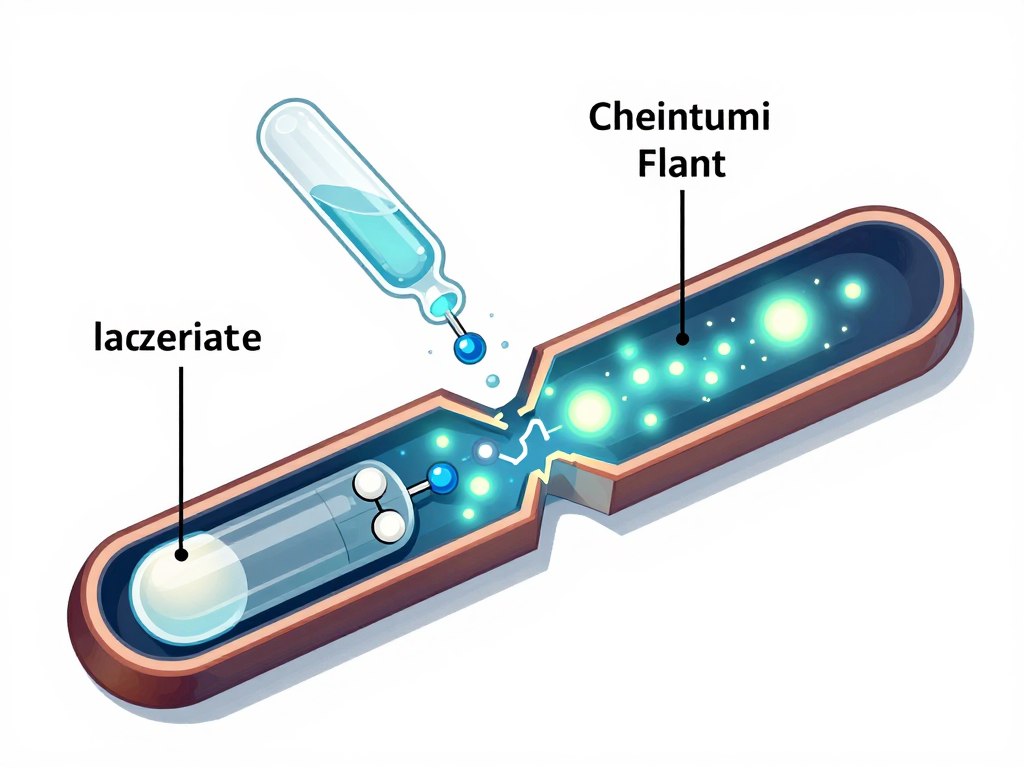 Diagram przedstawiający działanie chemiluminescencji w świecących bransoletach