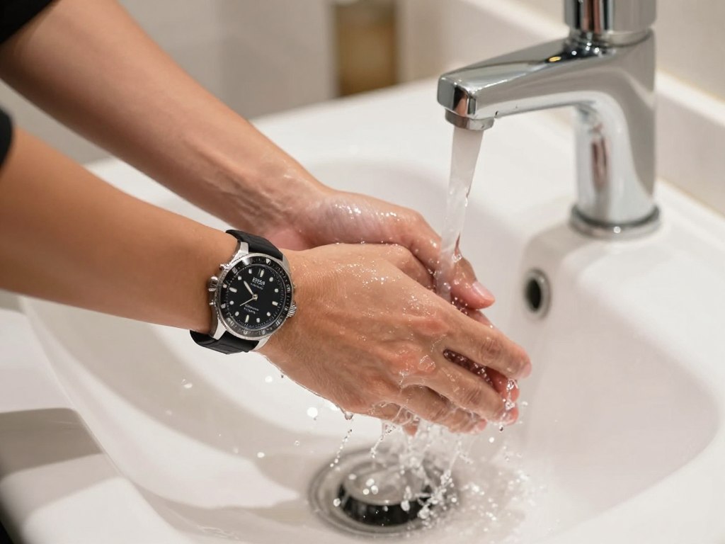 Mycie rąk z zegarkiem 3 ATM