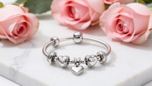 Pandora dzień matki elegancka bransoletka z charmsami serce