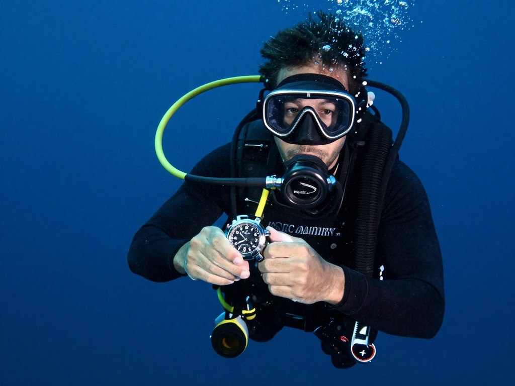 Profesjonalny zegarek nurkowy przy pracy