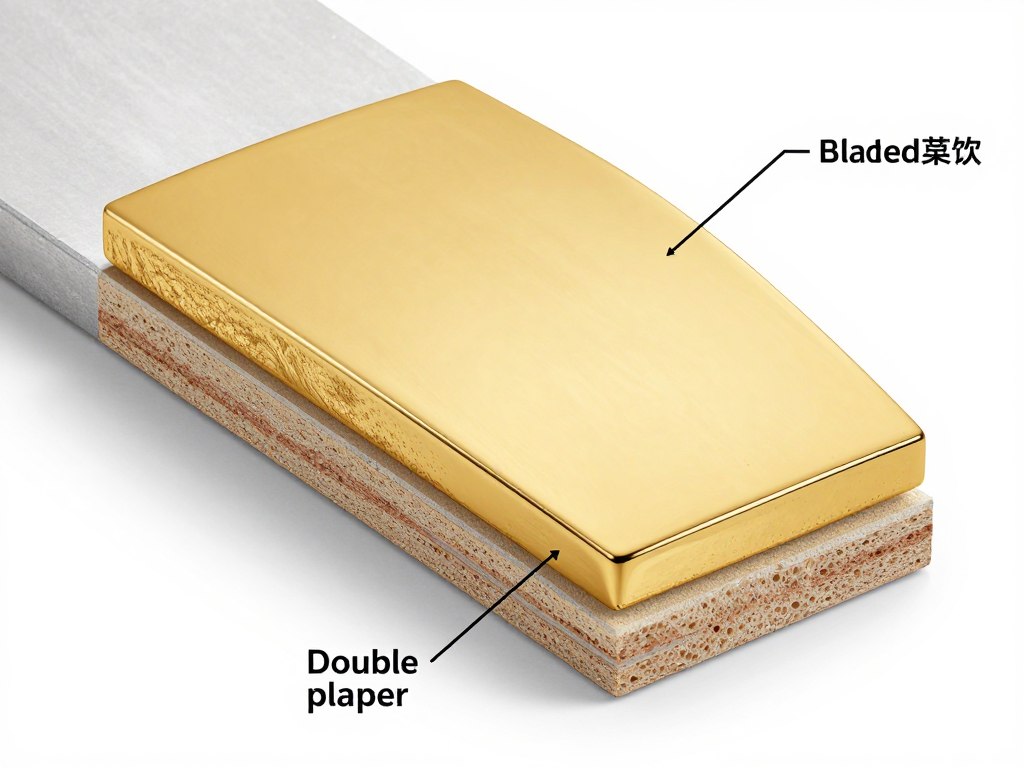 Przekrój złota double pokazujący warstwy