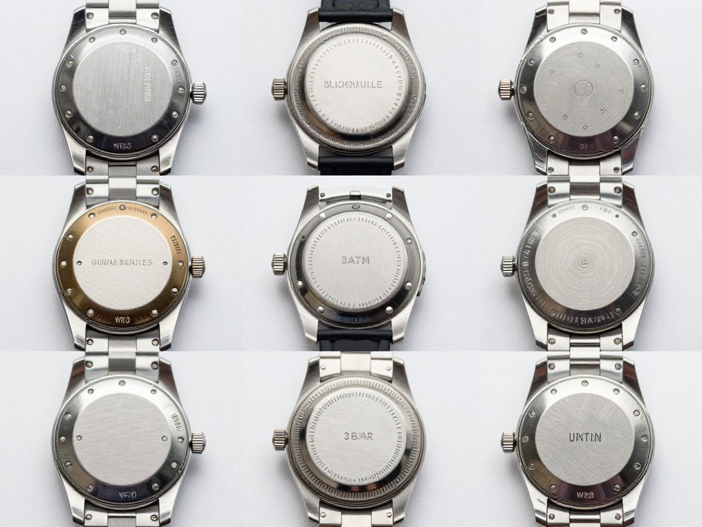 Różne oznaczenia wodoszczelności na zegarkach