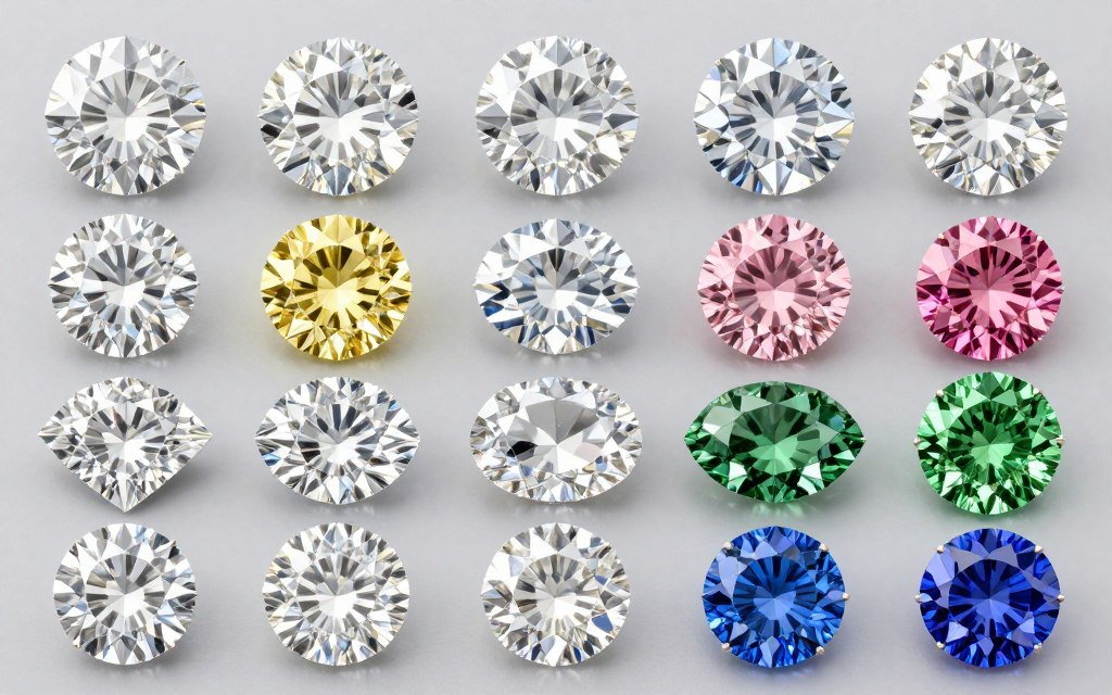 Różne rodzaje diamentów według koloru i zastosowania