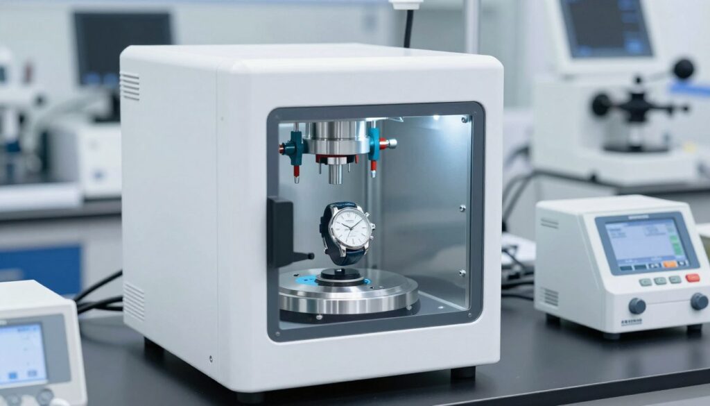 Test wodoszczelności zegarków w laboratorium