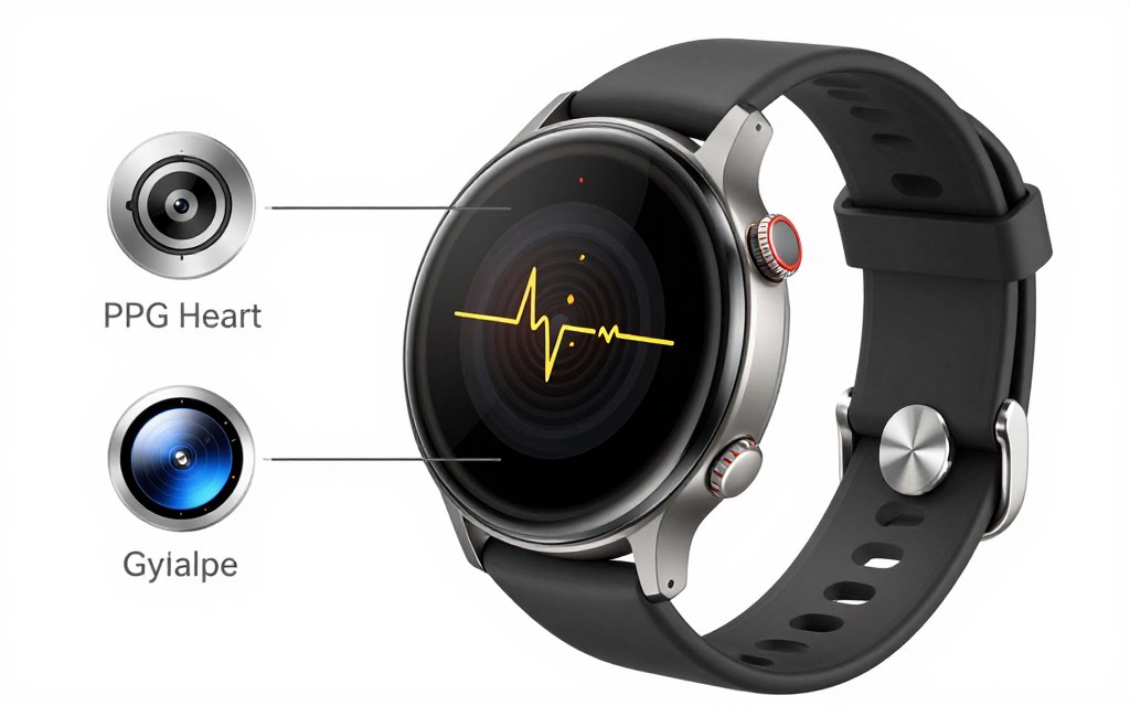 czujniki smartwatcha mierzące parametry snu
