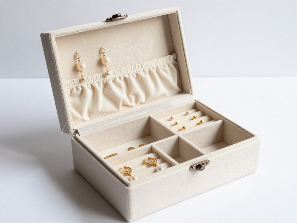 ręcznie wykonane pudełko na kolczyki z filcowym wnętrzem