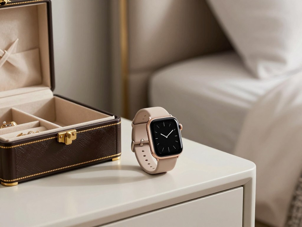 smartwatch jako nowoczesna biżuteria podczas snu