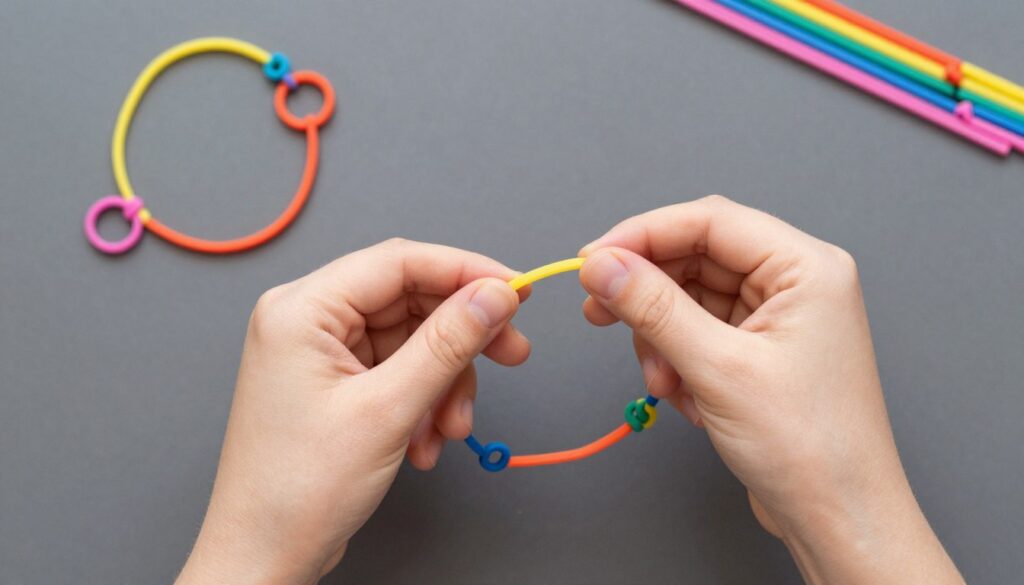 Bransoletki z gumek plecenie na palcach instrukcja