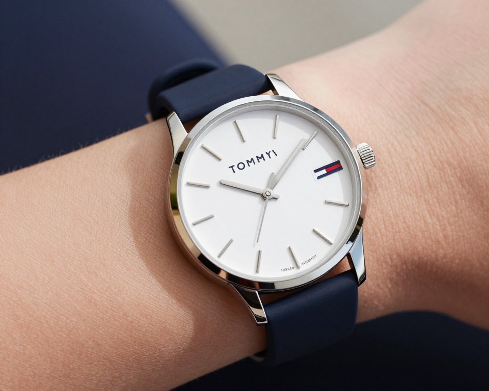Elegancki zegarek damski Tommy Hilfiger z silikonowym paskiem