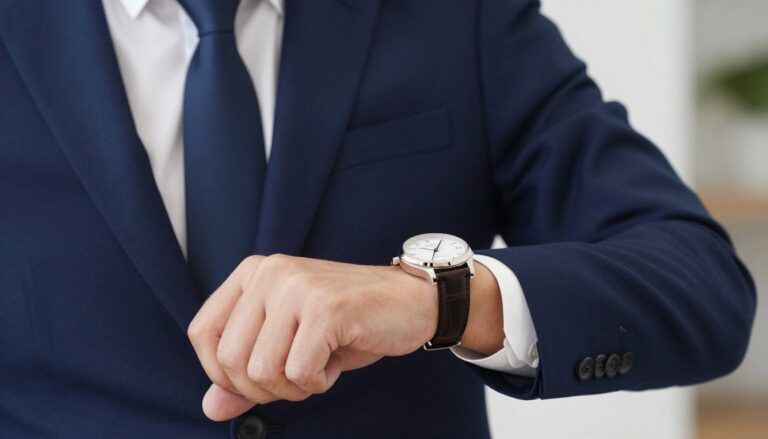 Jaki zegarek do garnituru wybrać - elegancki zegarek męski na ręce w garniturze