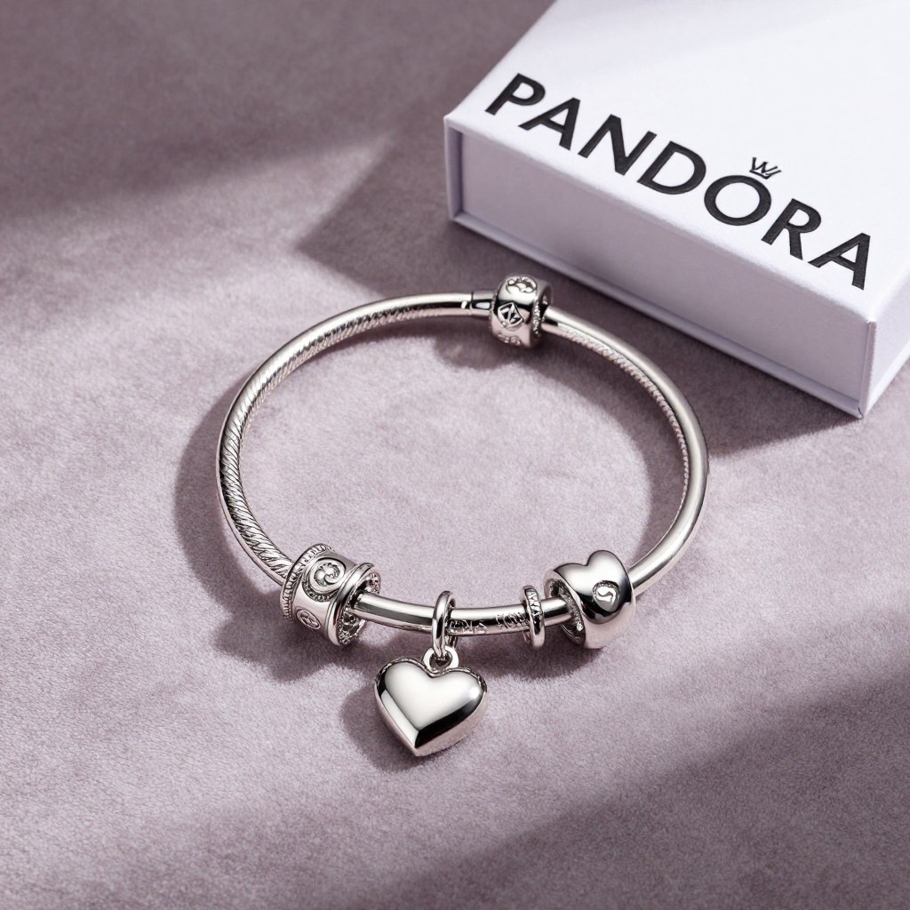 Klasyczny zestaw Pandora z charmsem serca