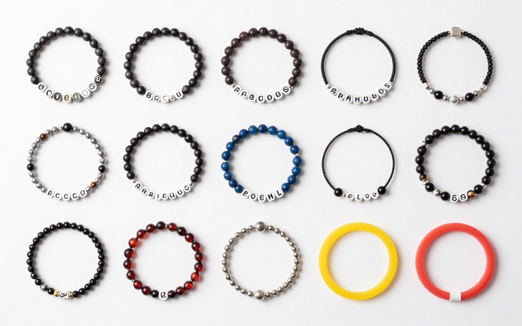 Kolekcja bransoletek DIY wykonanych różnymi technikami