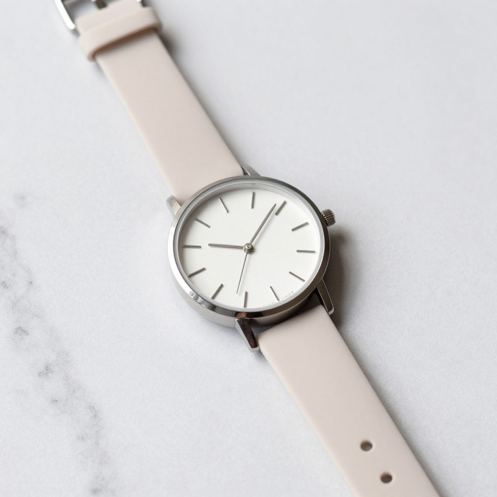 Minimalistyczny zegarek damski z cienkim silikonowym paskiem
