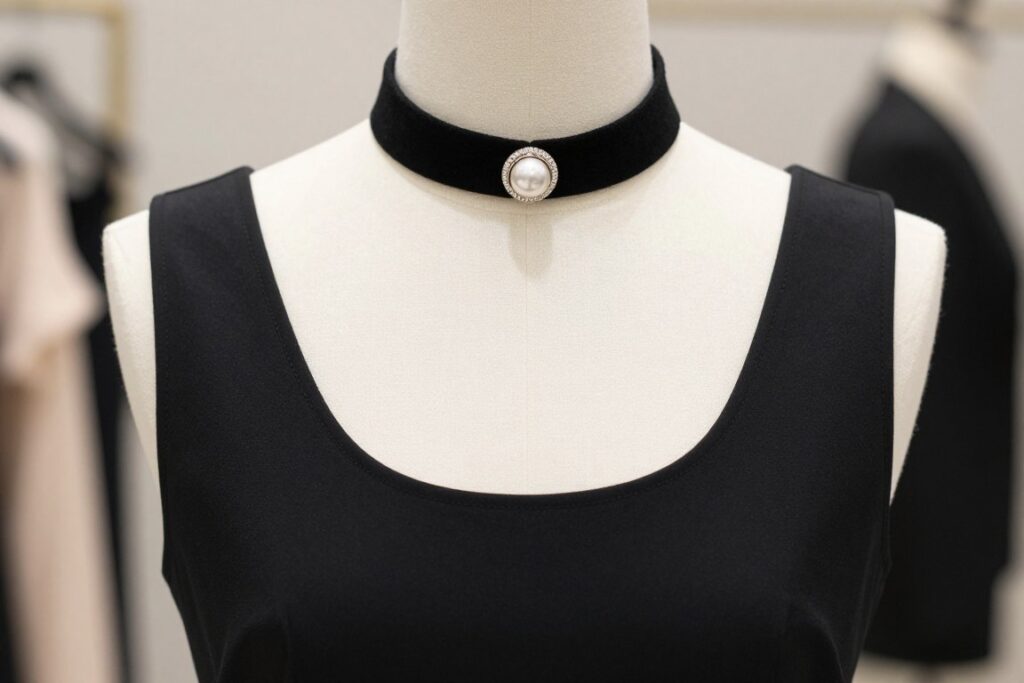 Naszyjnik choker do czarnej sukienki Naszyjnik choker do czarnej sukienki