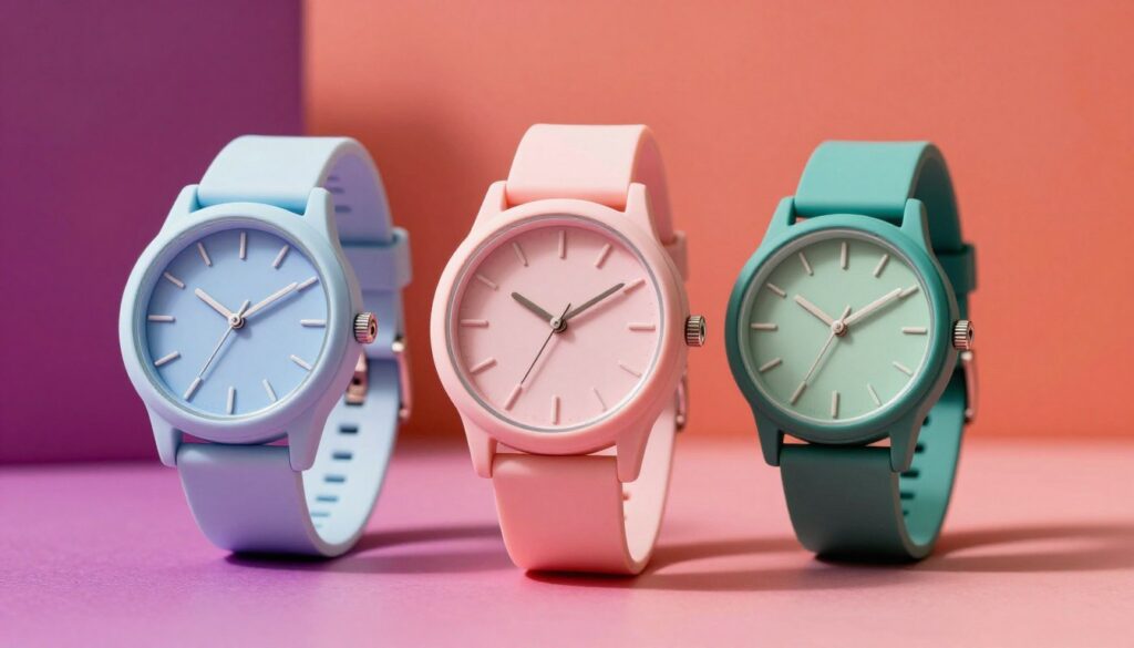 Nowoczesne, designerskie zegarki silikonowe damskie