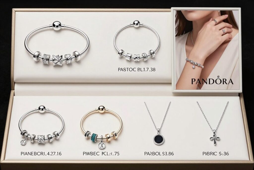 Pandora bransoletki i naszyjniki z cenami