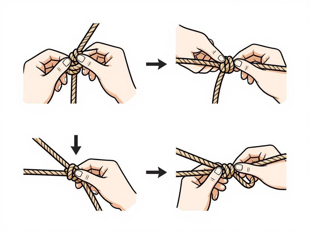 Podstawowy supeł na sznurku instrukcja