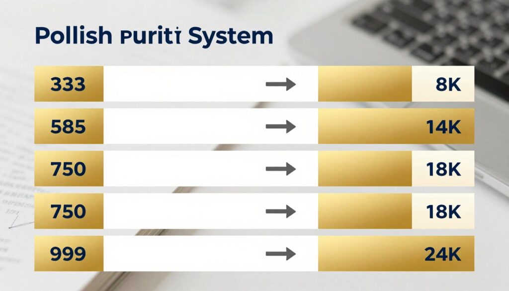 Porównanie systemu prób i karatów złota