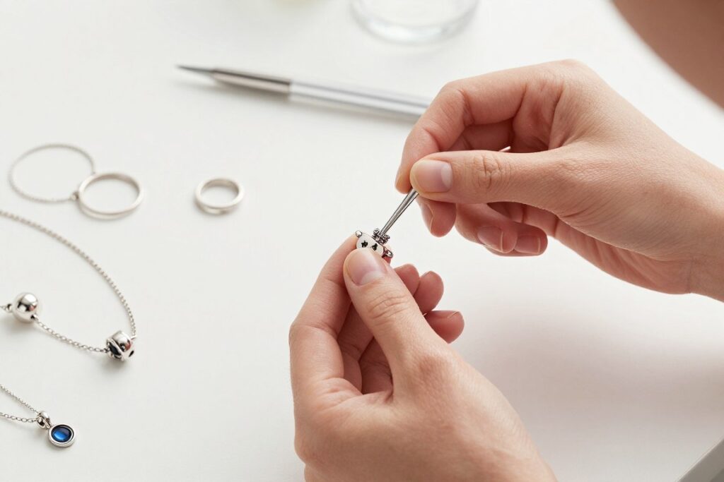 Proces czyszczenia biżuterii Pandora w domu