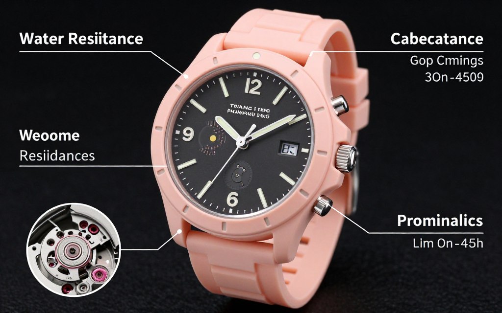 Szczegóły funkcji zegarka silikonowego damskiego