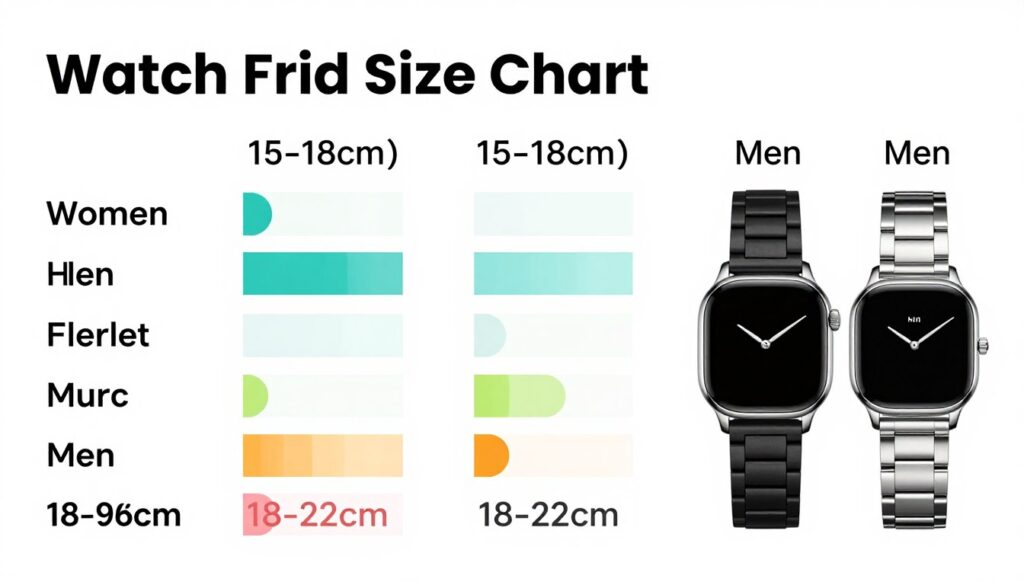 Tabela rozmiarów bransolet zegarków dla kobiet i mężczyzn