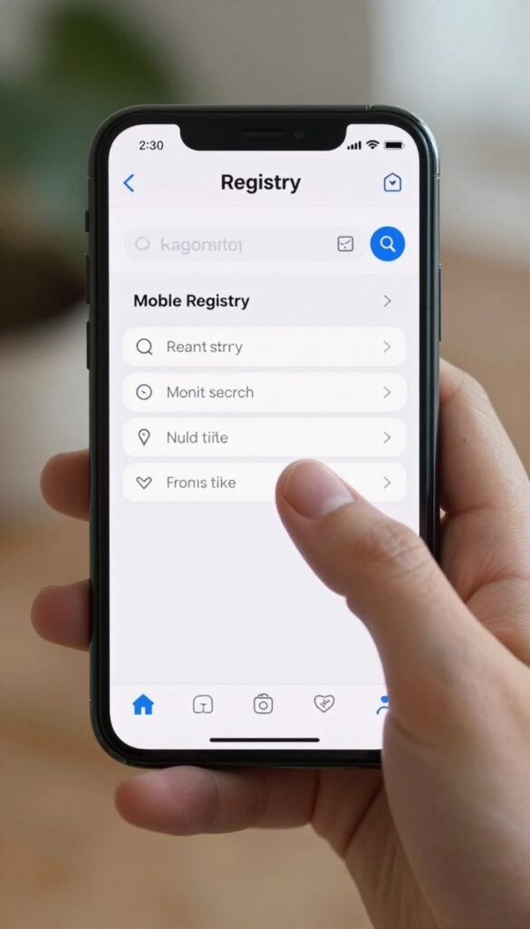 Telefon komórkowy z formularzem wyszukiwania w rejestrze gołębi