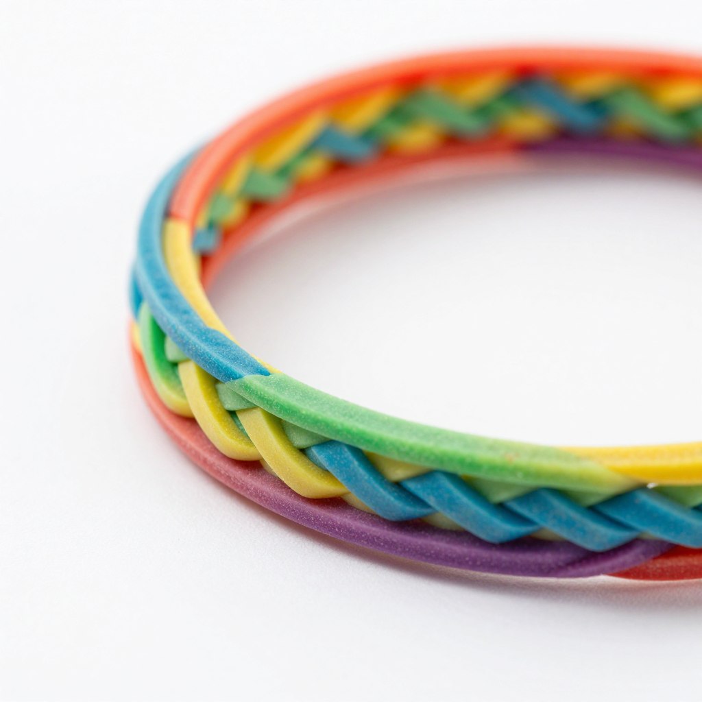 Wzór jodełka bransoletka z gumek