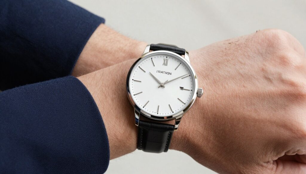 Zegarek męski z subtelną skórzaną bransoletką