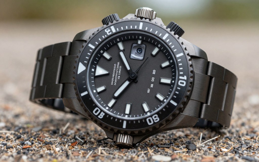 Zegarek nurkowy z masywną bransoletą stalową