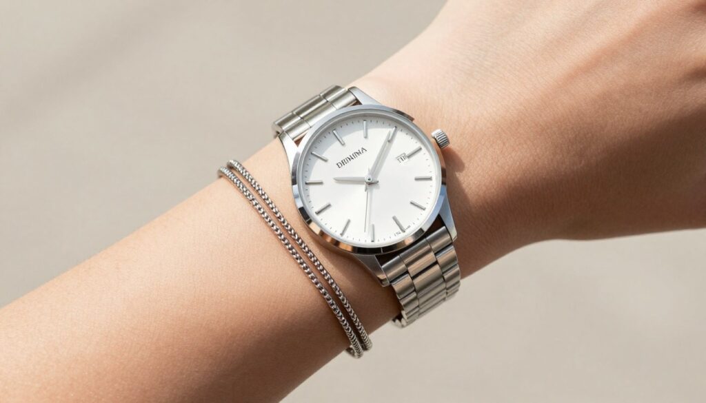 Zegarek z dwiema bransoletkami w harmonijnym zestawie