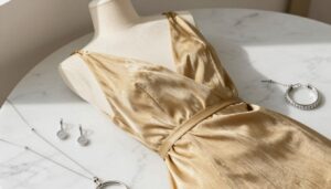 biżuteria do złotej sukienki na elegancką okazję