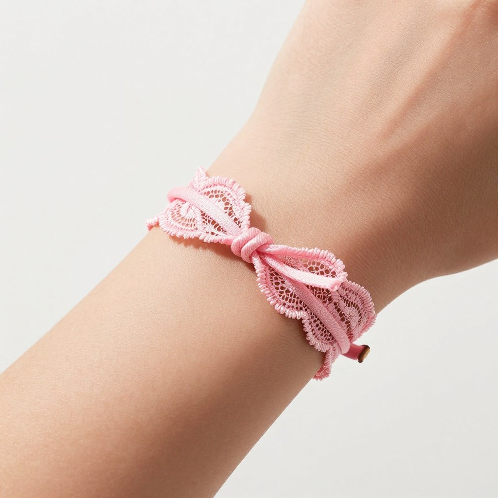 bransoletka z ramiączka od stanika prawidłowo zawiązana na nadgarstku