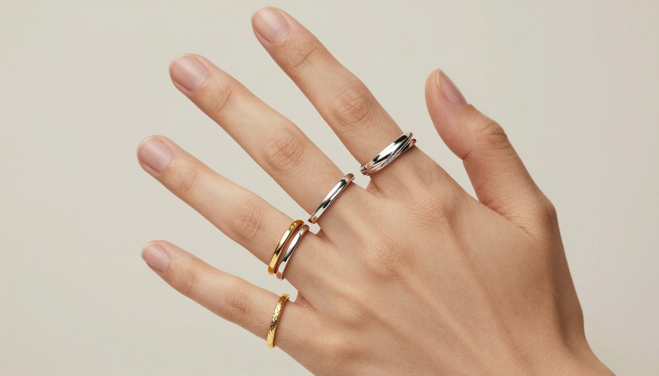 jak nosić pierścionki na dłoni elegancko ułożone