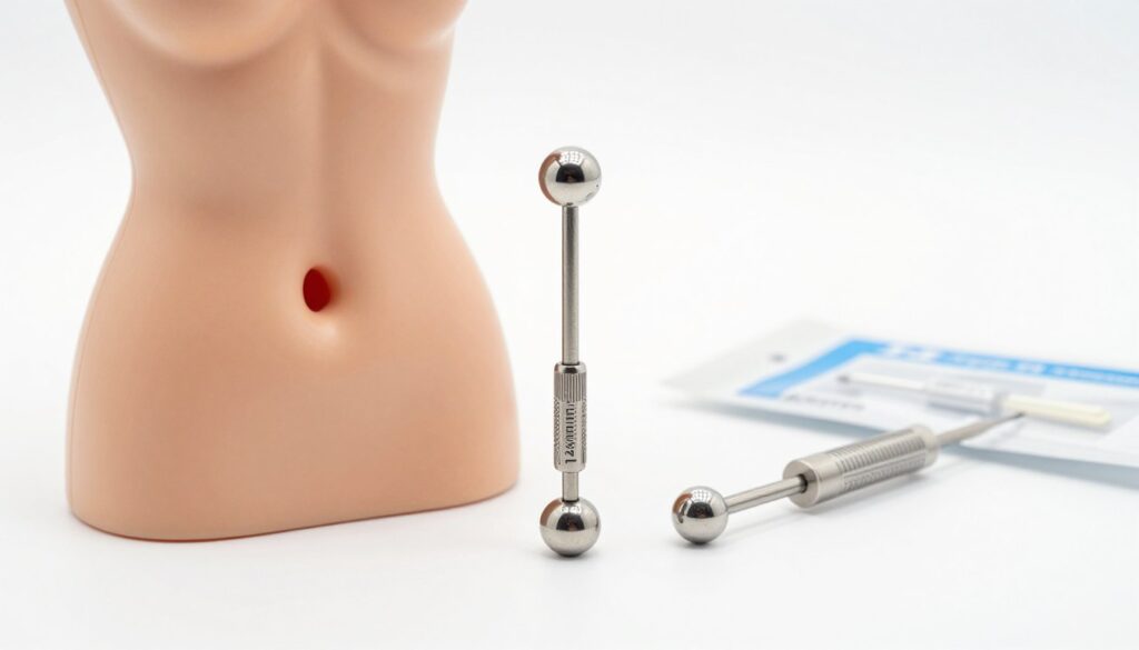 jaki wenflon do kolczyka w pępku - różne rozmiary