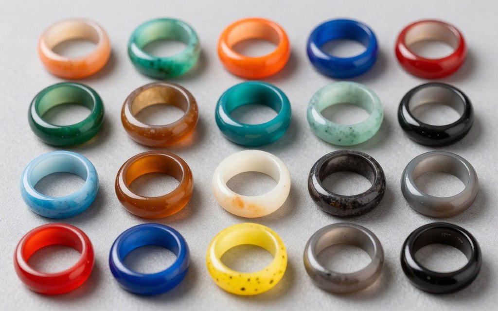 kolekcja obrączek nastroju w różnych kolorach
