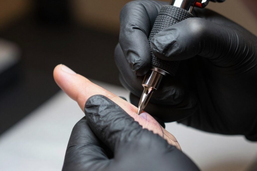 maszyna do tatuażu zbliżenie podczas pracy