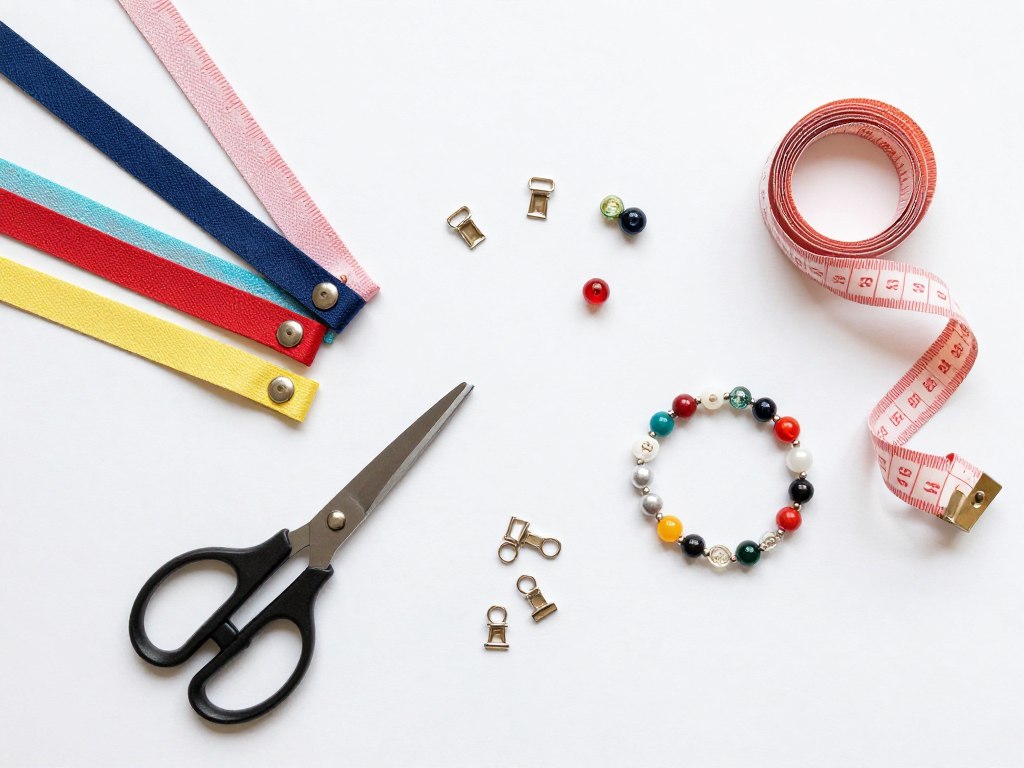 materiały potrzebne do stworzenia bransoletki z ramiączka od stanika