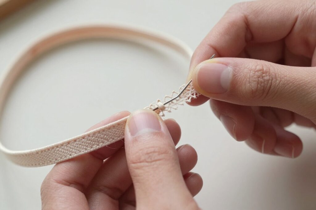 naprawianie uszkodzonej bransoletki z ramiączka od stanika