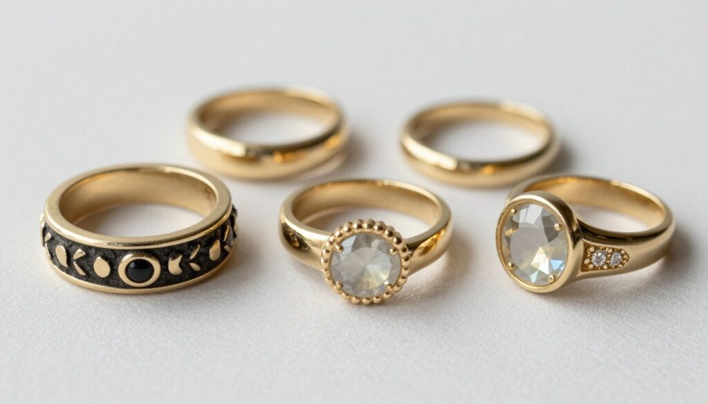 ozdobne pierścionki bez symboliki