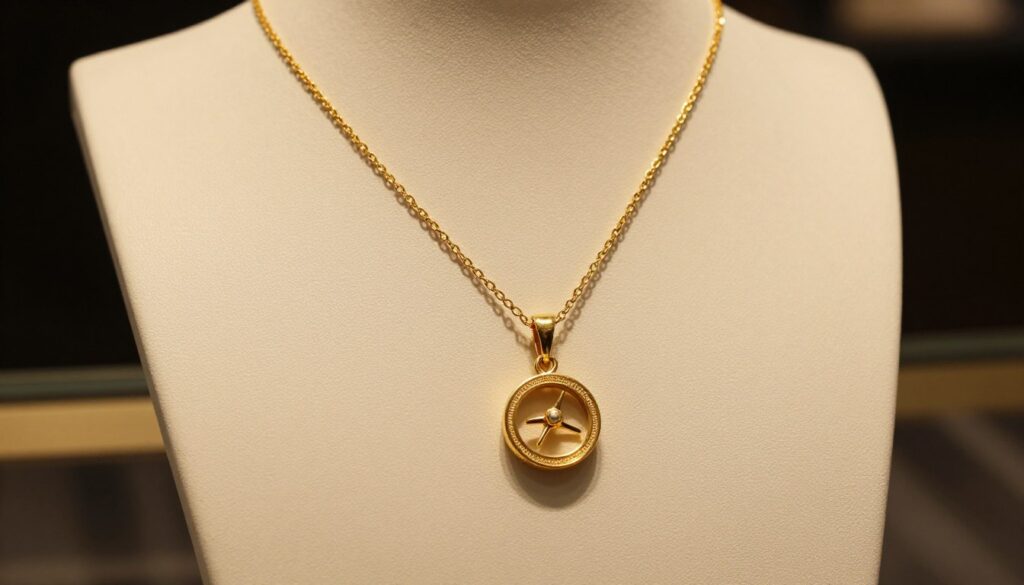 pandora naszyjnik pozłacany na eleganckiej prezentacji