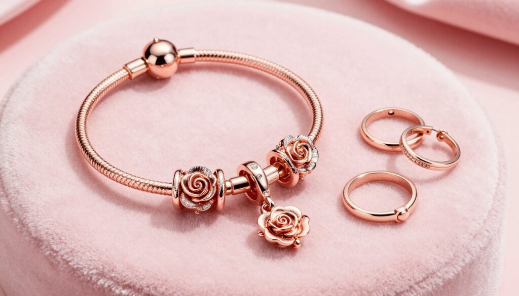pandora rose biżuteria platerowana różowym złotem