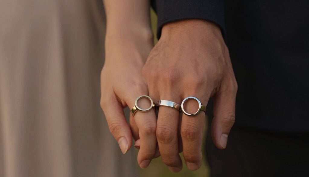 para pokazująca swoje obrączki nastroju