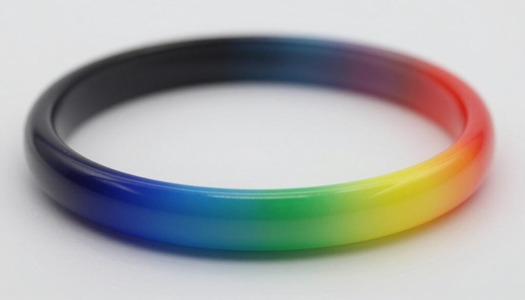 piękne zdjęcie obrączki nastroju pokazującej tęczę kolorów