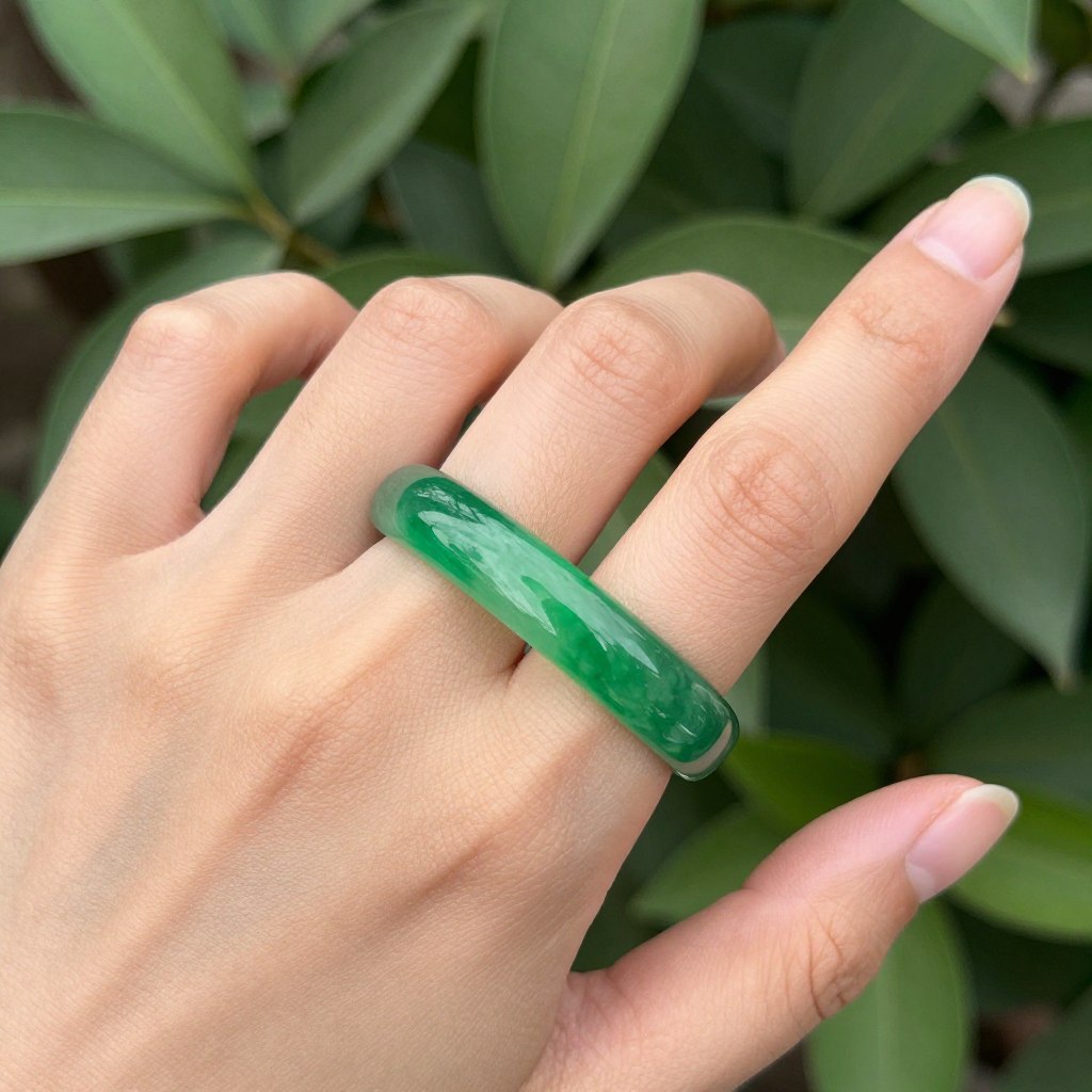 pierścionek nastroju w kolorze zielonym